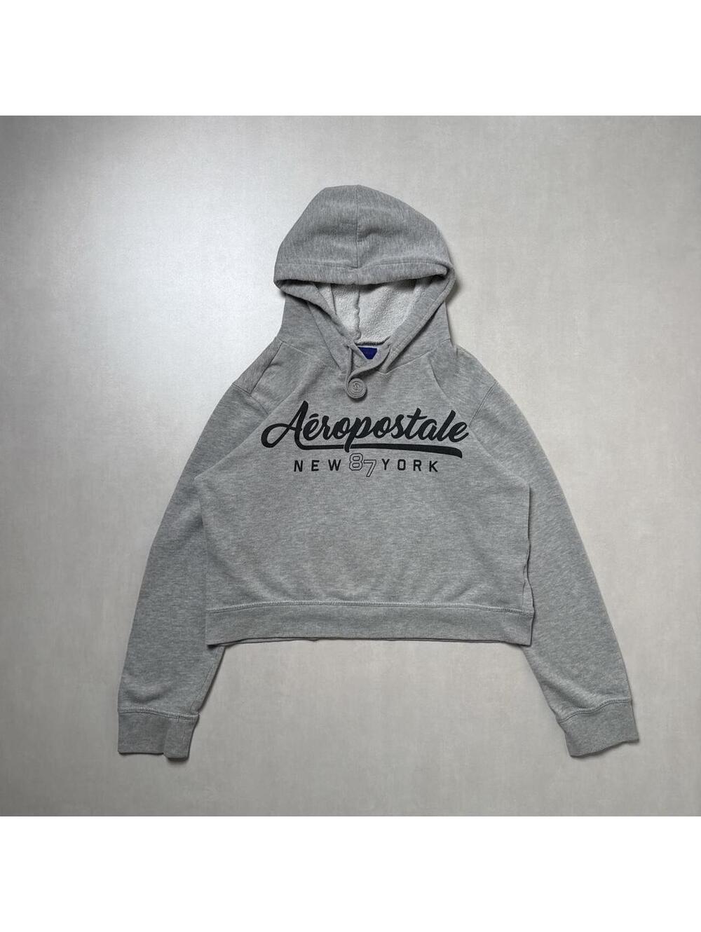 Y2K Aeropostale 00s Gray Cropped Hoodie Women’s Jacket